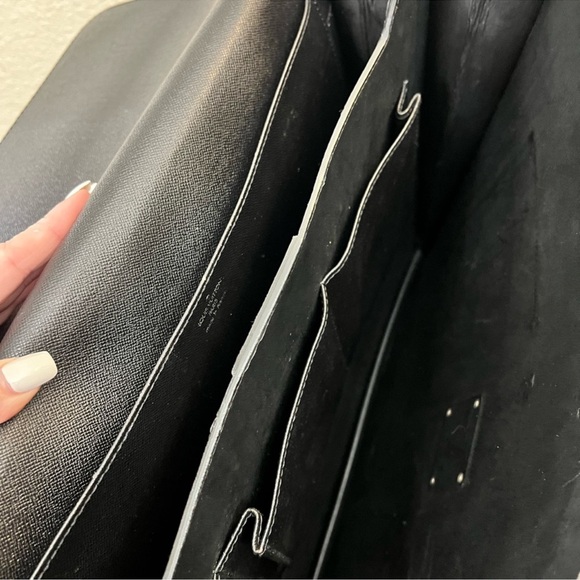 Louis Vuitton Tiaga Leather Serviette Briefcase in Black silver clasp authentic - Picture 10 of 16